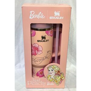 🔥Authentic Stanley Barbie Peaches ‘N Cream 40 oz Tumbler Limited Edition Brand